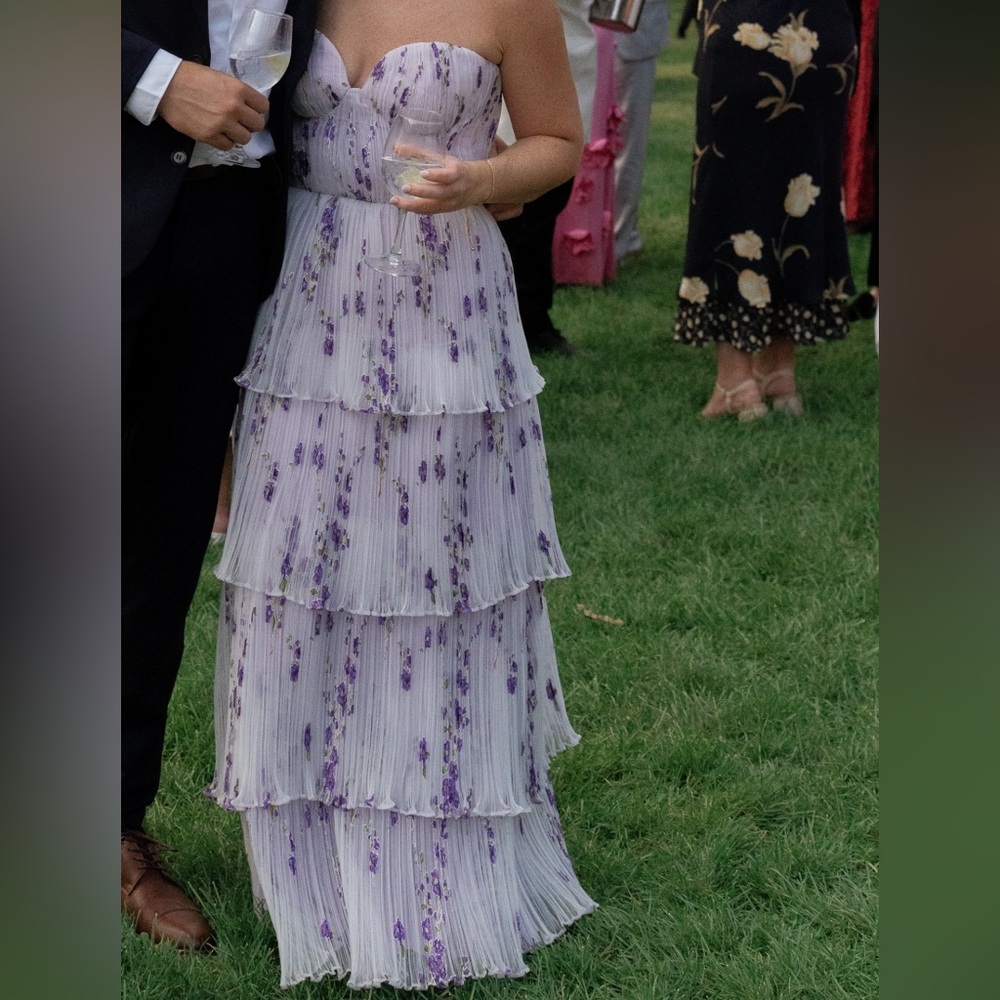 Dress the Population Lavender Floral Strapless Maxi Dress - Picture 5 of 5